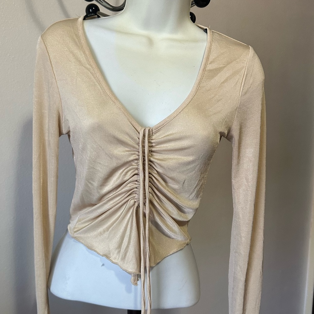 Cream long sleeve top